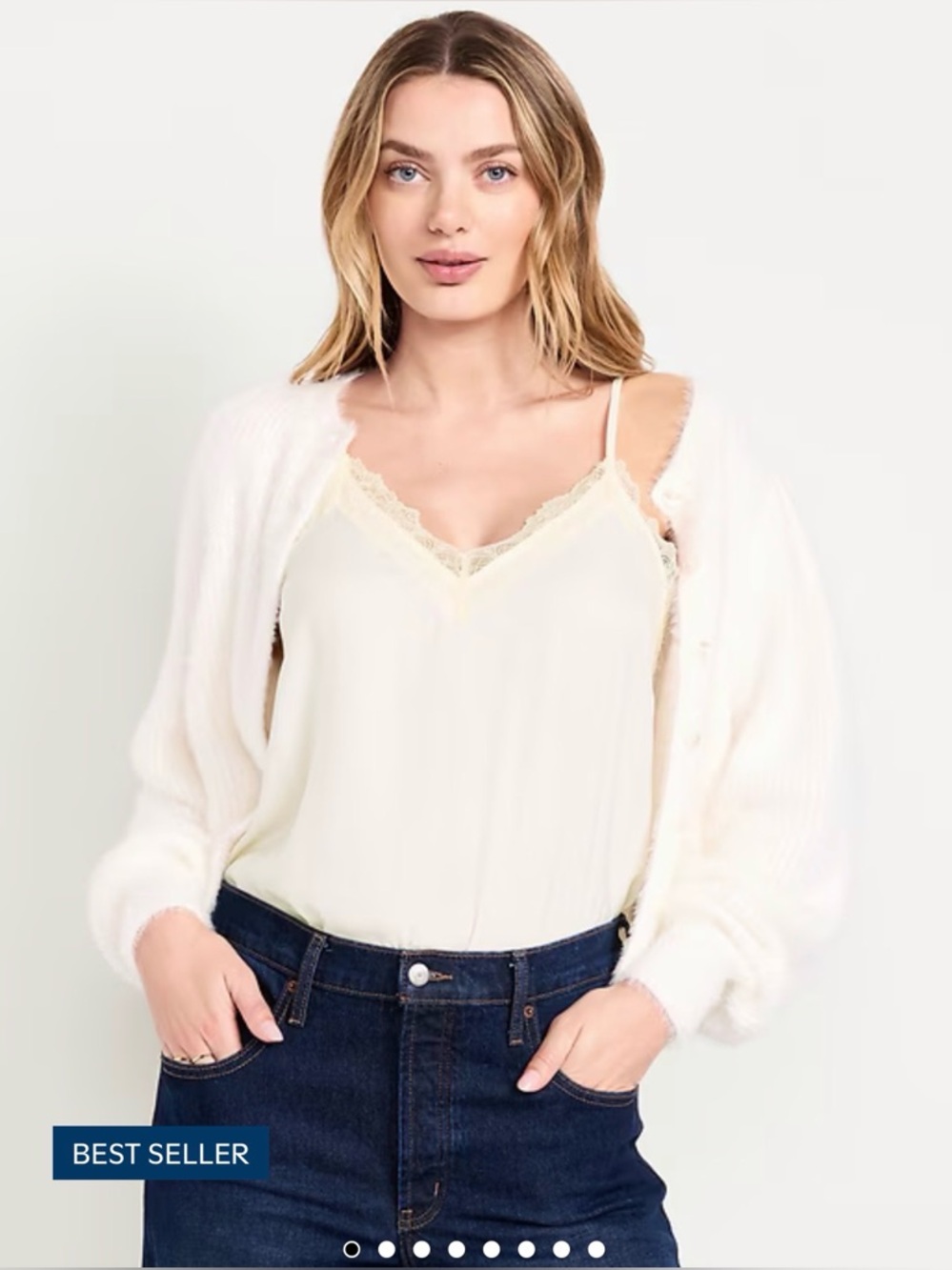 Old Navy Lace-Trim Satin Cami Top